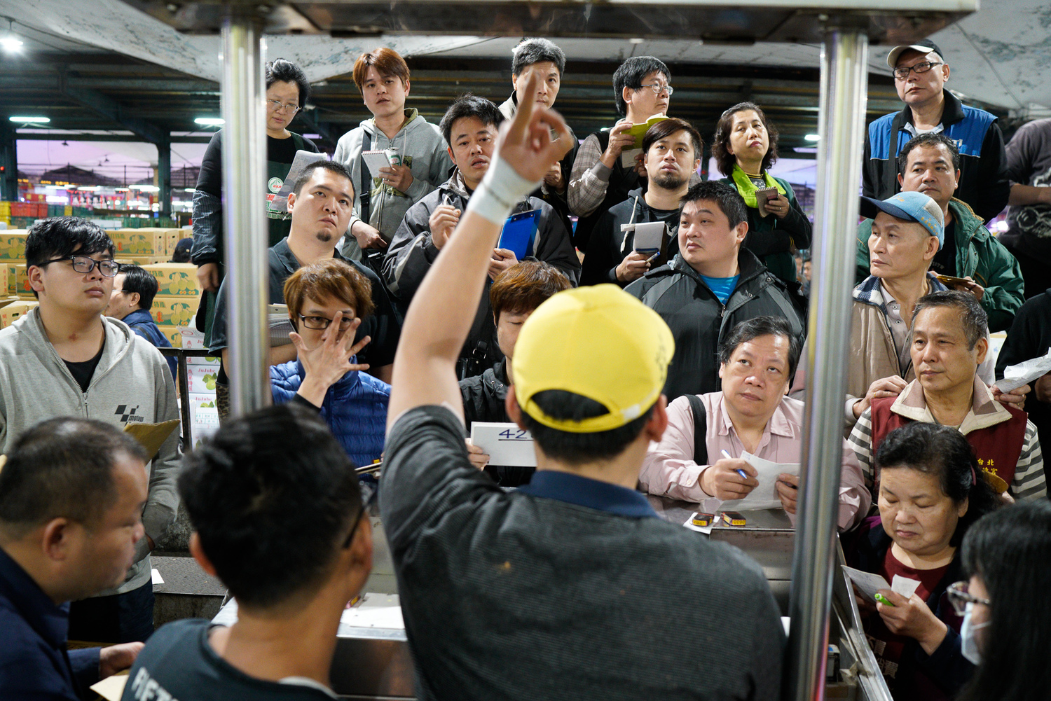 台北農產休市三天後,今天凌晨三時開市,北農總經理吳音寧先巡視北農二市後,清晨四時到一市全程坐鎮蔬果拍賣情況。她表示,由於產地出貨量調配得宜,加上承銷員也都進場批貨,雖然蔬果到貨量也增加,但未如2月27日當天爆量,買氣不錯。 圖:張良一/攝 台北農產休市三天後,今天凌晨三時開市,北農總經理吳音寧先巡視北農二市後,清晨四時到一市全程坐鎮蔬果拍賣情況。她表示,由於產地出貨量調配得宜,加上承銷員也都進場批貨,雖然蔬果到貨量也增加,但未如2月27日當天爆量,買氣不錯。 圖:張良一/攝