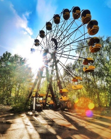 汙染區Pripyat amusement park現況。 汙染區Pripyat amusement park現況。