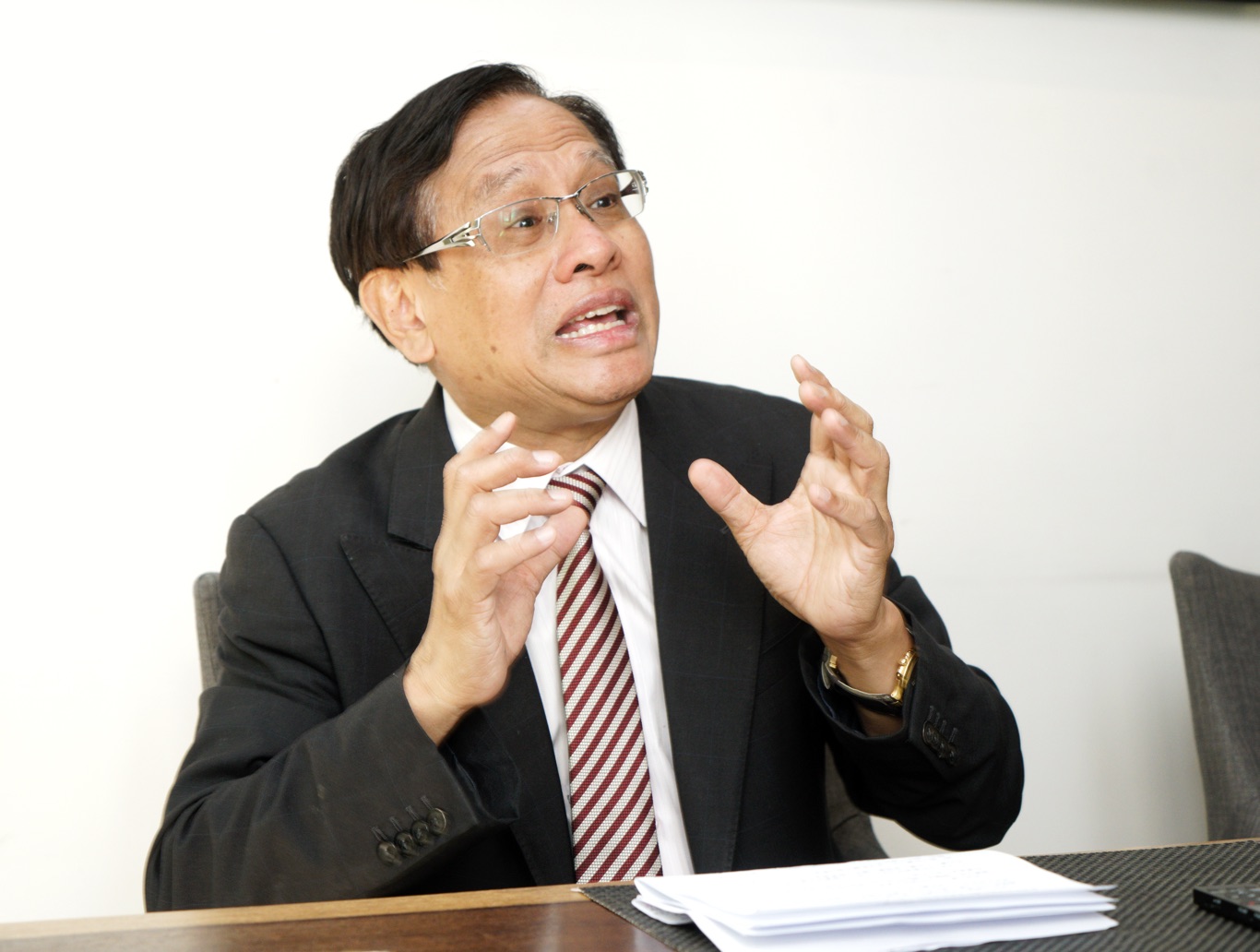 喜樂島秘書長郭倍宏說明說服呂秀蓮參選過程。 圖:張良一/攝(資料照片) 喜樂島秘書長郭倍宏說明說服呂秀蓮參選過程。 圖:張良一/攝(資料照片)