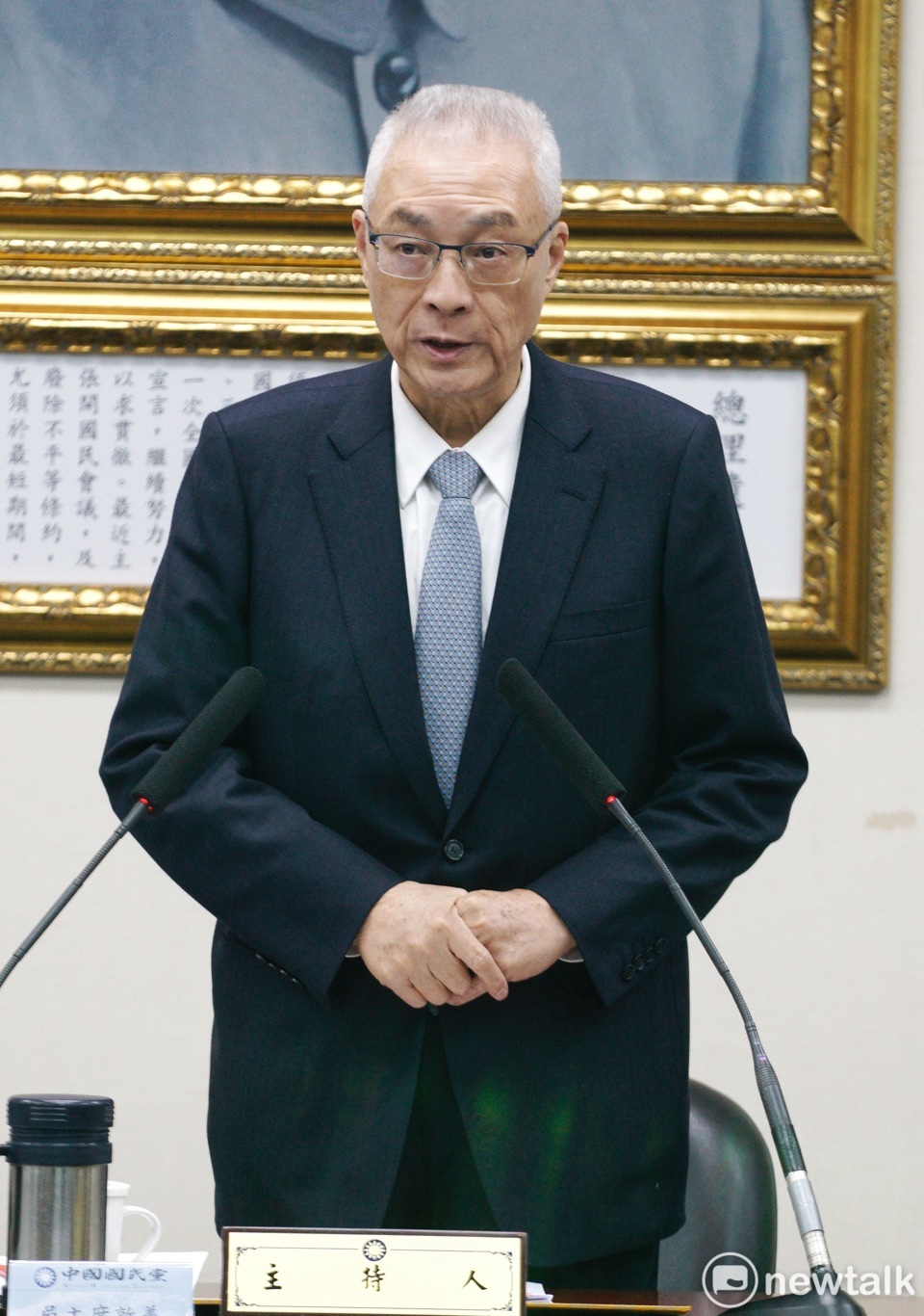 國民黨主席吳敦義回應九二共識。 圖:張良一/攝 國民黨主席吳敦義回應九二共識。 圖:張良一/攝