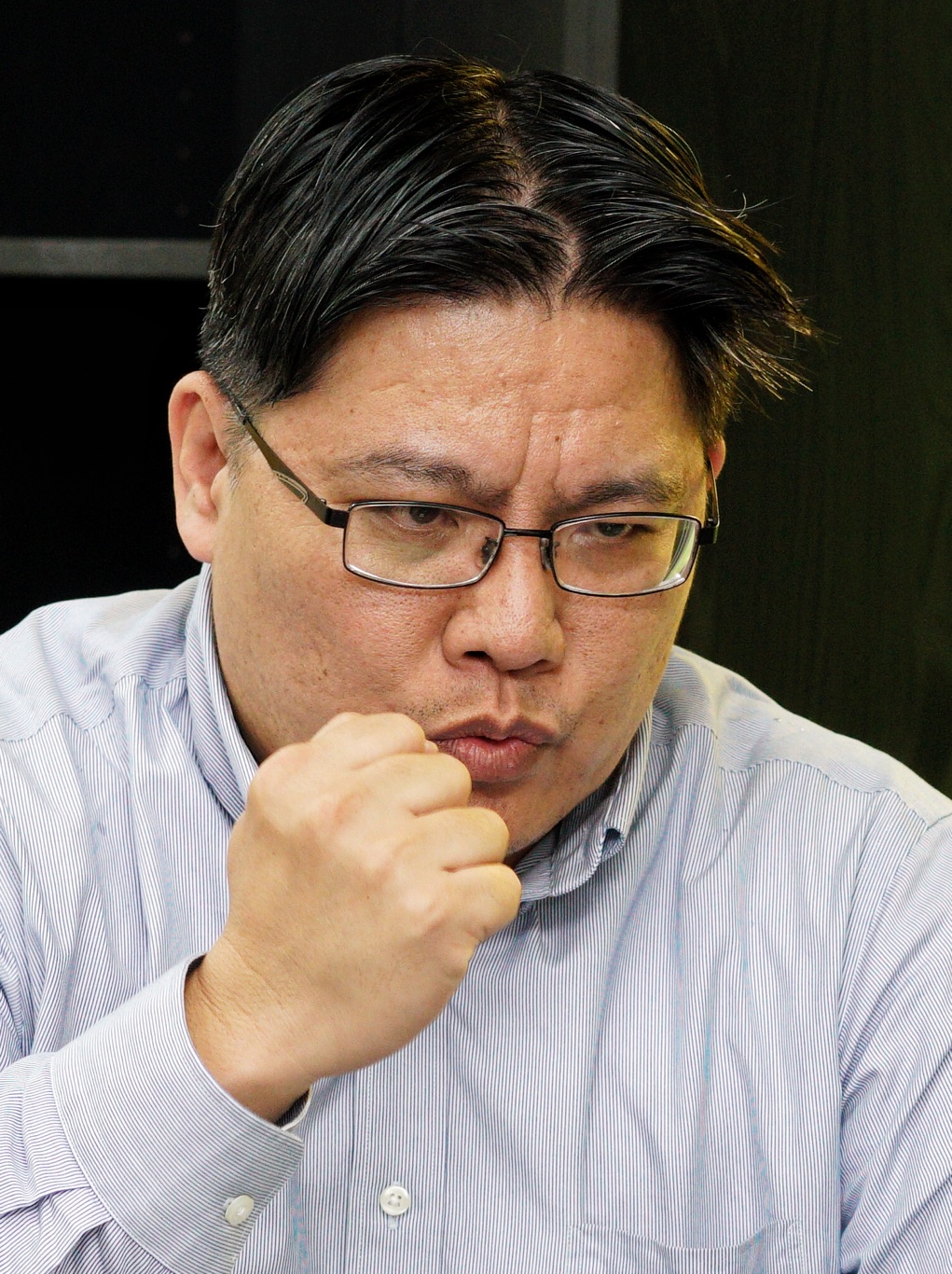 邱顯智強調立委候選人條件很重要,他也會積極找尋優質人選。 圖:張良一/攝 邱顯智強調立委候選人條件很重要,他也會積極找尋優質人選。 圖:張良一/攝
