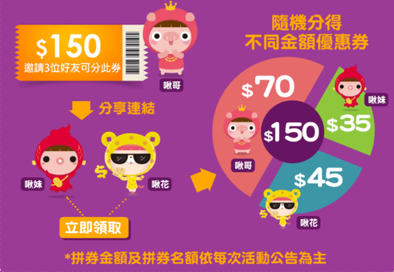 有閑推出獨家拼券玩法,即日起領取拼券,就可隨機獲得不等面額優惠券! 有閑推出獨家拼券玩法,即日起領取拼券,就可隨機獲得不等面額優惠券!