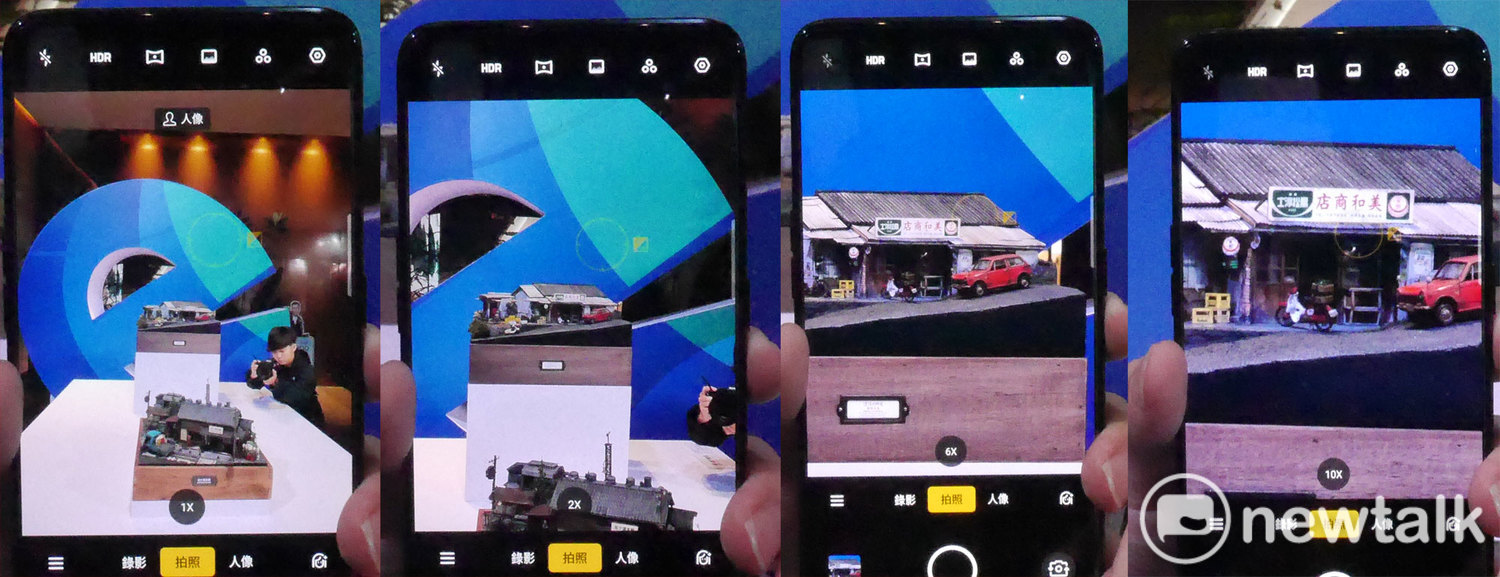 OPPO Reno 10倍變焦版可做到最高十倍變焦，只要點一下就行。圖：葉立斌／攝