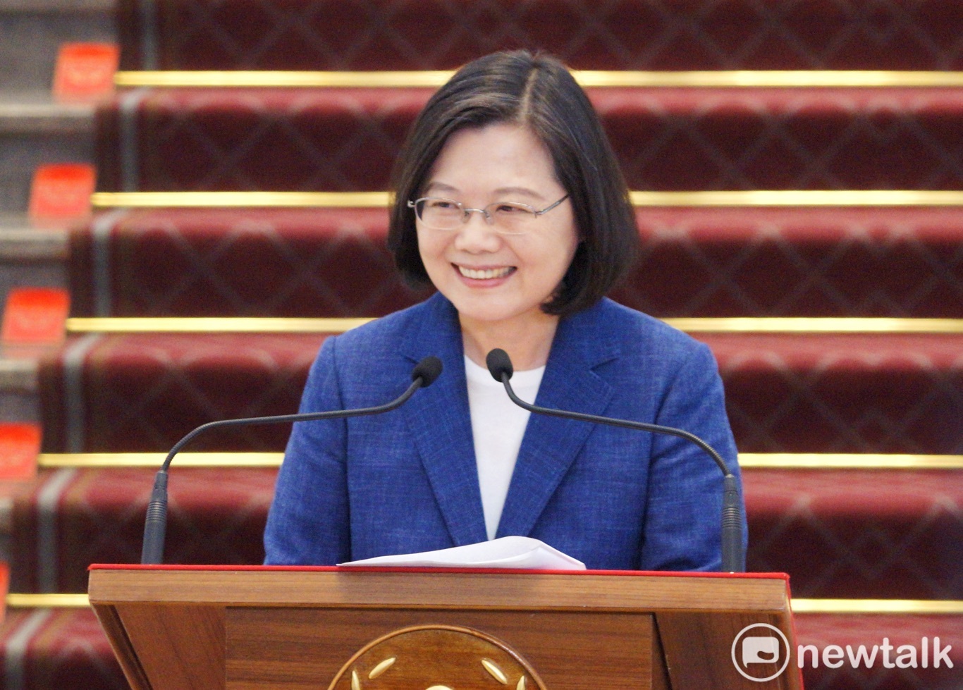 總統蔡英文對香港議題以及民進黨黨內總統初選勝出發表談話。 圖:張良一/攝 總統蔡英文對香港議題以及民進黨黨內總統初選勝出發表談話。 圖:張良一/攝