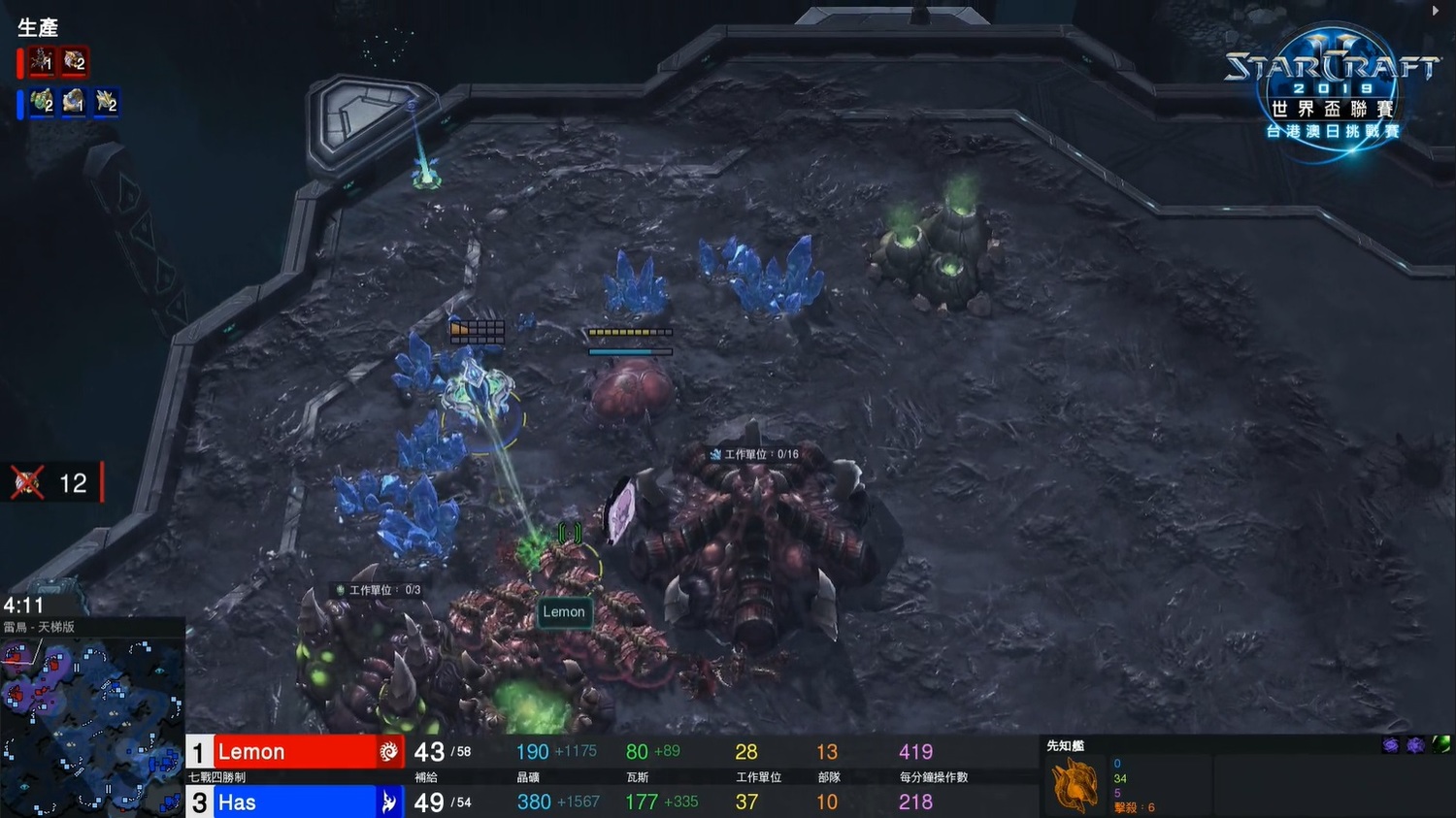 G5 Has野VS雙先知殺12農,讓Lemon經濟大受影響。 G5 Has野VS雙先知殺12農,讓Lemon經濟大受影響。