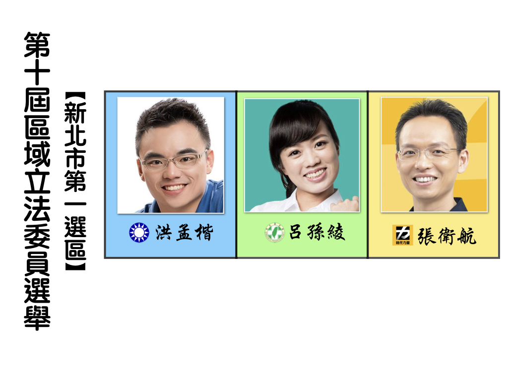 區域立法委員選舉,新北市第一選區。 區域立法委員選舉,新北市第一選區。