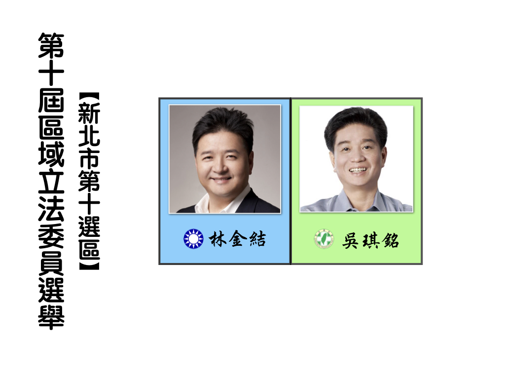 區域立法委員選舉,新北市第十選區。 區域立法委員選舉,新北市第十選區。