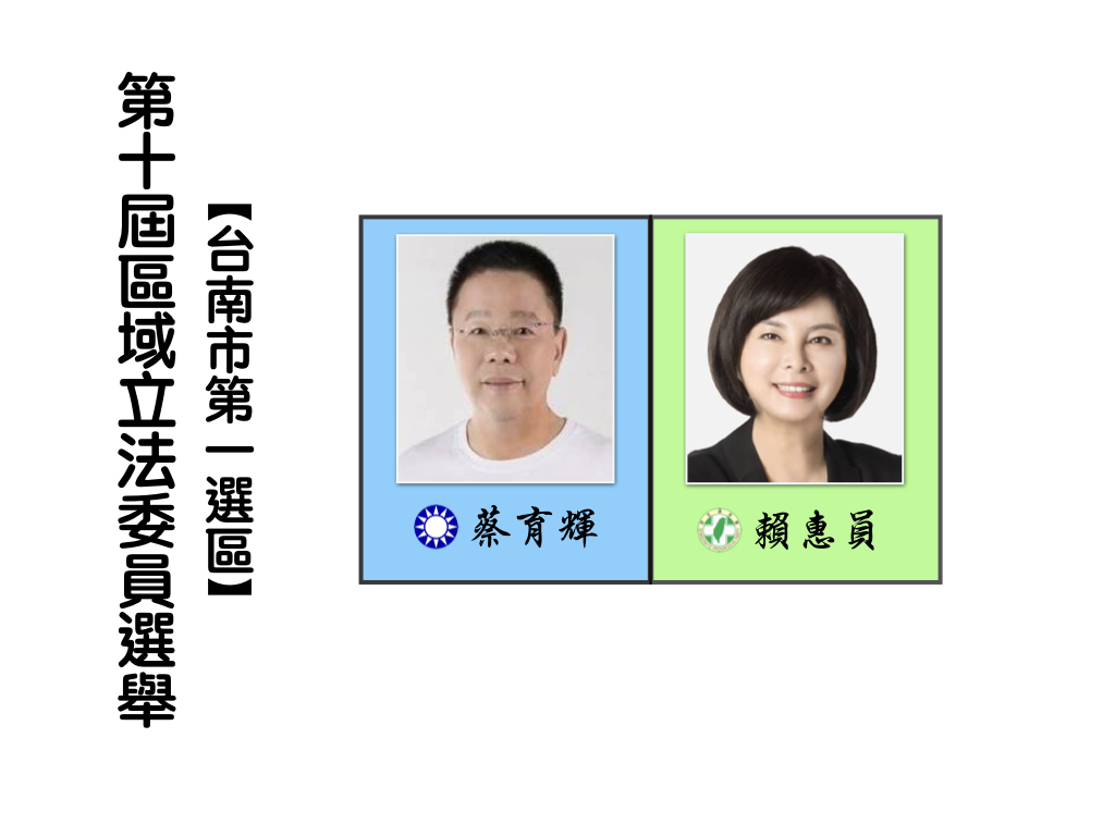 區域立法委員選舉,台南市第一選區。 區域立法委員選舉,台南市第一選區。