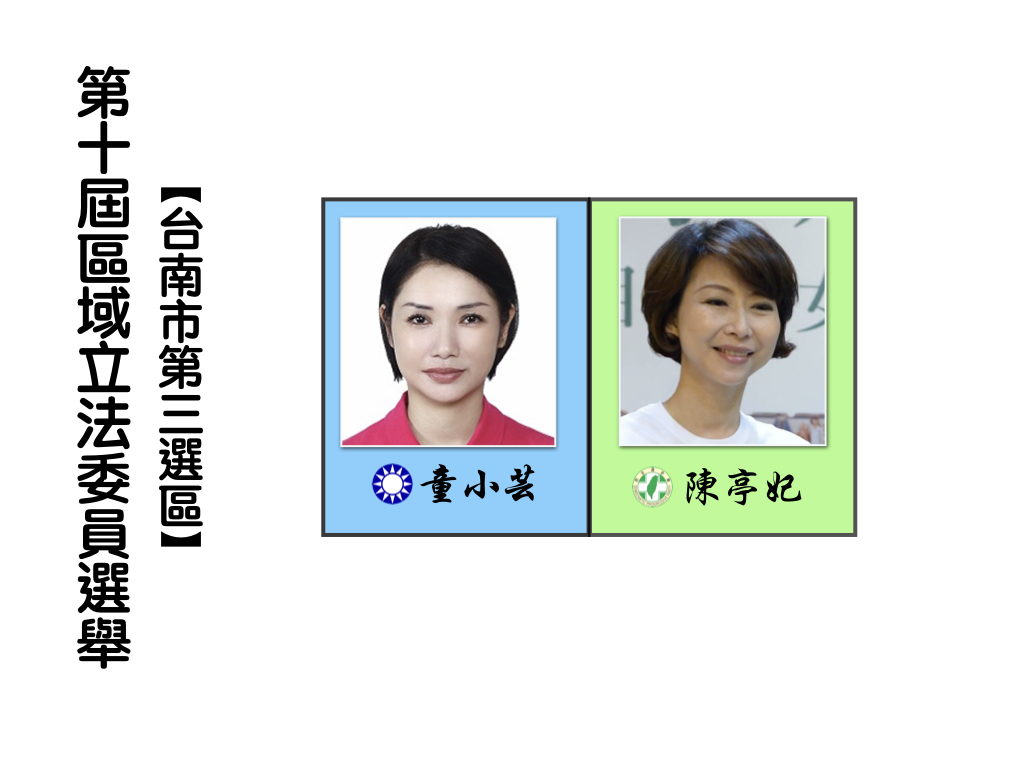 區域立法委員選舉,台南市第三選區。 區域立法委員選舉,台南市第三選區。