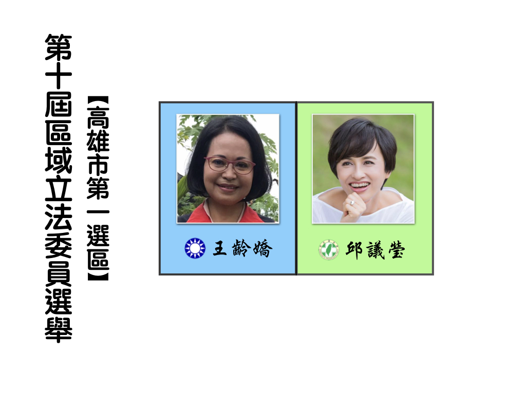 區域立法委員選舉,高雄市第一選區。高雄市第二選區:國民黨:黃韻涵(曾擔任國民黨高雄市黨部副主委、全國青工總會副總會長)區域立法委員選舉,高雄市第一選區。 區域立法委員選舉,高雄市第一選區。高雄市第二選區:國民黨:黃韻涵(曾擔任國民黨高雄市黨部副主委、全國青工總會副總會長)區域立法委員選舉,高雄市第一選區。
