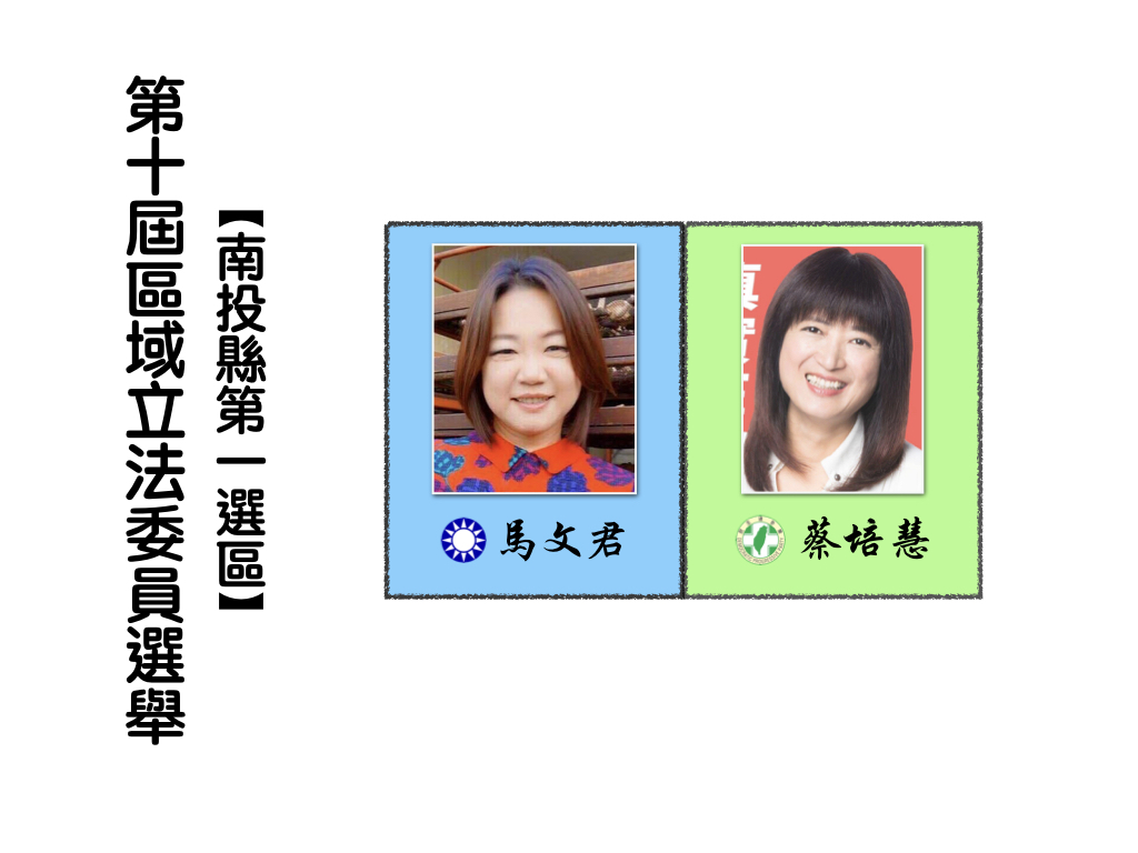 區域立法委員選舉,南投縣選第一選區。 區域立法委員選舉,南投縣選第一選區。