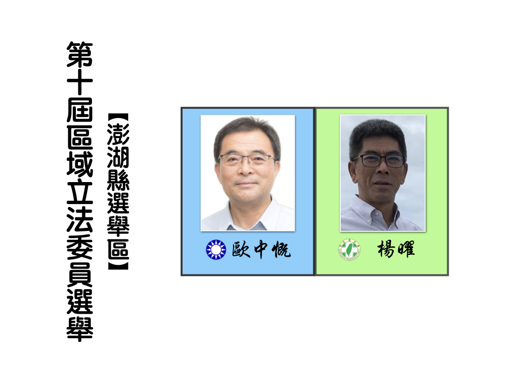 區域立法委員選舉,澎湖縣選舉區。 區域立法委員選舉,澎湖縣選舉區。