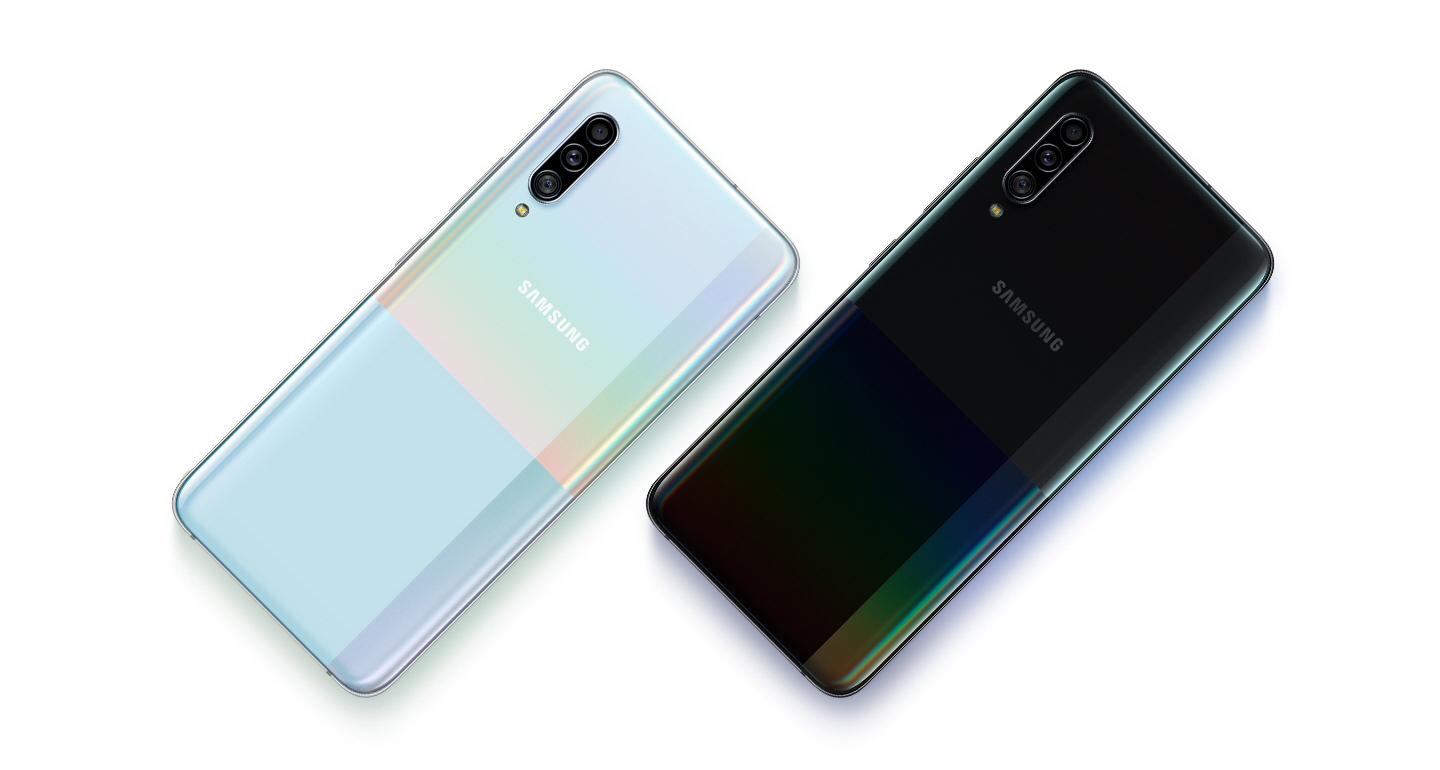 Galaxy A90 5G機背玻璃採用獨特的幾何圖案設計 Galaxy A90 5G機背玻璃採用獨特的幾何圖案設計