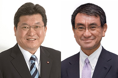 荻生田光一(圖左)與河野太郎(圖右)。 荻生田光一(圖左)與河野太郎(圖右)。
