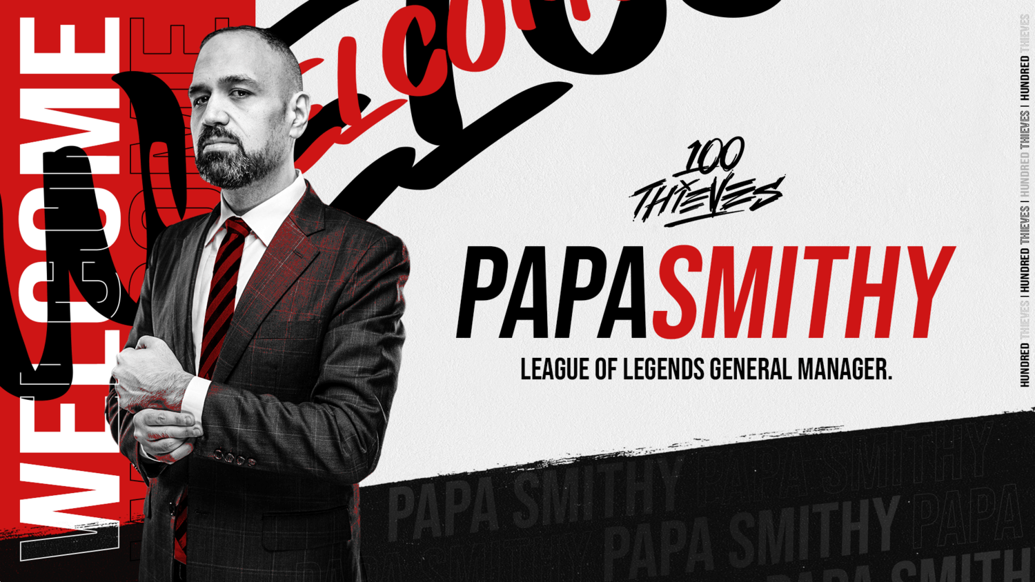 100T在10月宣布任命LCK前英文賽評PapaSmithy擔任戰隊新任總經理,希望能一改隊伍去年不振戰績。 100T在10月宣布任命LCK前英文賽評PapaSmithy擔任戰隊新任總經理,希望能一改隊伍去年不振戰績。