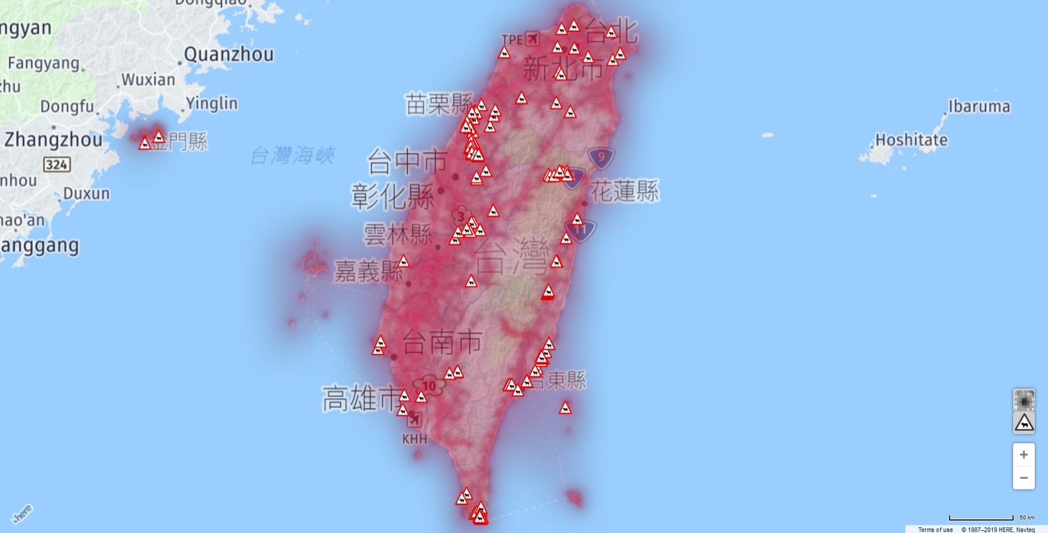 路殺改善現況分布圖(吳冠錂 製). 圖:特生中心/提供 路殺改善現況分布圖(吳冠錂 製). 圖:特生中心/提供