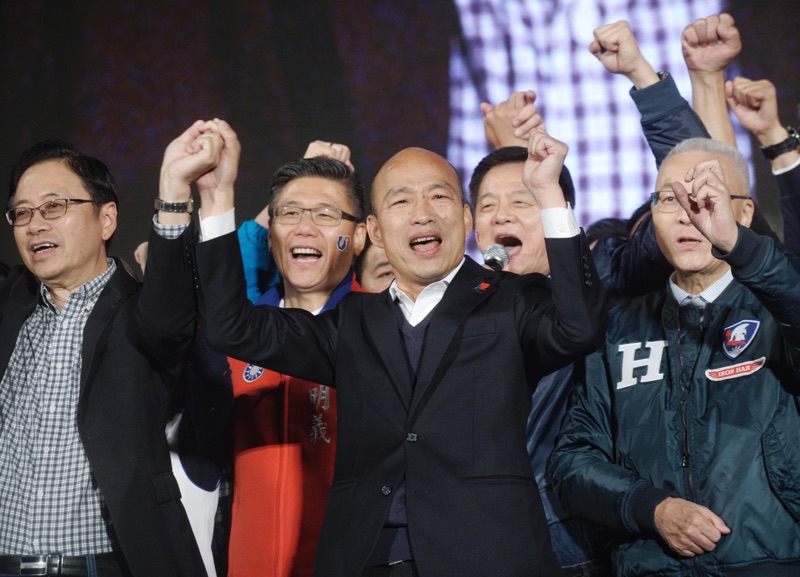 國民黨總統候選人韓國瑜出席在凱道舉行的造勢晚會。 圖:張良一/攝(資料照) 國民黨總統候選人韓國瑜出席在凱道舉行的造勢晚會。 圖:張良一/攝(資料照)