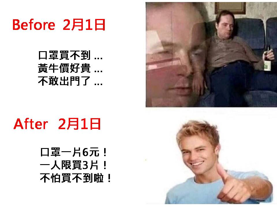 口罩降價政策將於2月1日上路。 