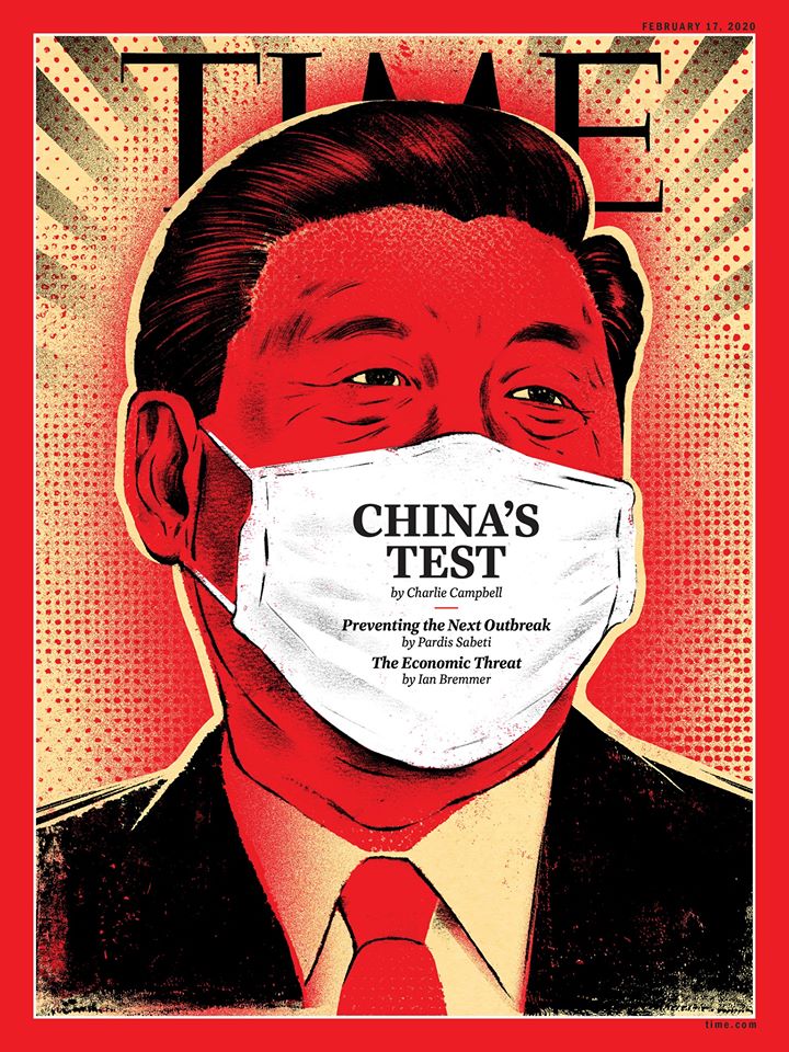 最新一期「時代雜誌」封面,以習近平口戴口罩的繪圖為主題。 圖:翻攝自TIME臉書 最新一期「時代雜誌」封面,以習近平口戴口罩的繪圖為主題。 圖:翻攝自TIME臉書