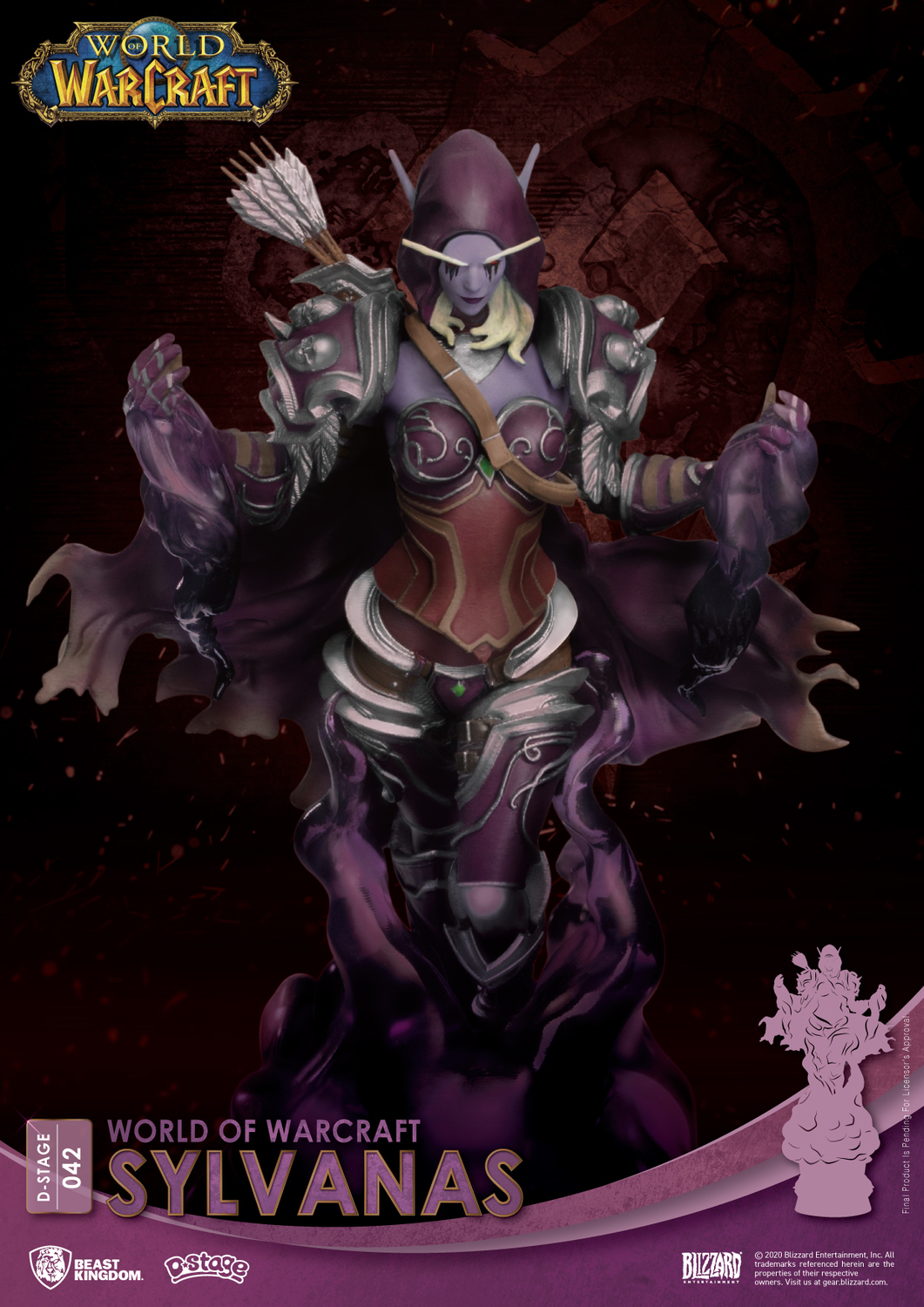 野獸國場景雕像系列夢-精選(D-Stage)系列：希瓦娜斯‧風行者(Sylvanas Windrunner)六吋雕像。預購售價：989元。 圖：野獸國／提供