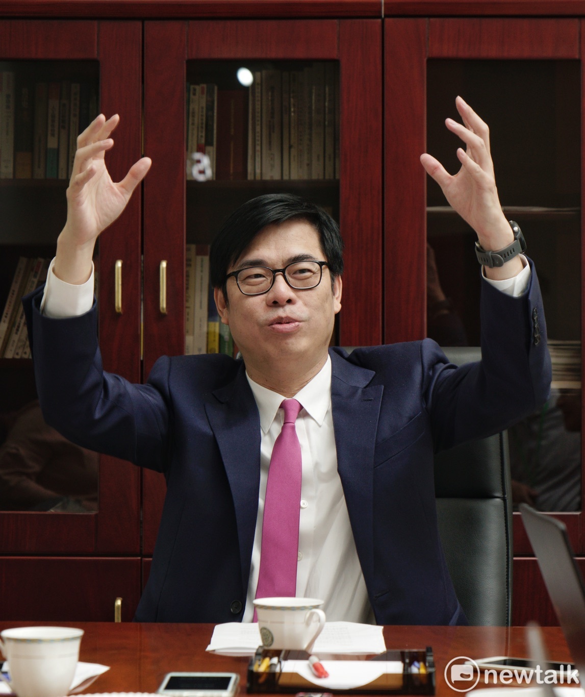 行政院副院長陳其邁Newtalk接受專訪。 圖:張良一/攝 行政院副院長陳其邁Newtalk接受專訪。 圖:張良一/攝