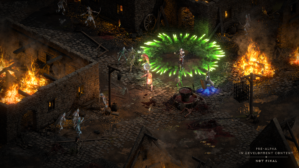 《暗黑破壞神II：獄火重生》將以4K高畫質重現，而遊戲也將提供一鍵重溫懷舊風格的原版遊戲畫面模式 圖：暴雪娛樂提供