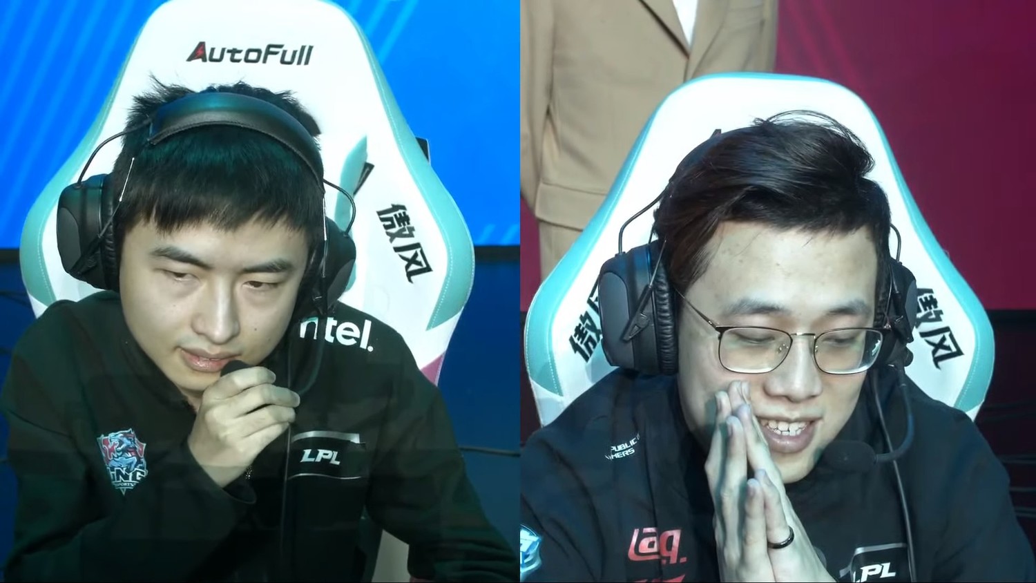 LNG、RW選手隊服的左上部位都已經將Nike標誌給遮住。 圖:翻攝自Twitch LNG、RW選手隊服的左上部位都已經將Nike標誌給遮住。 圖:翻攝自Twitch