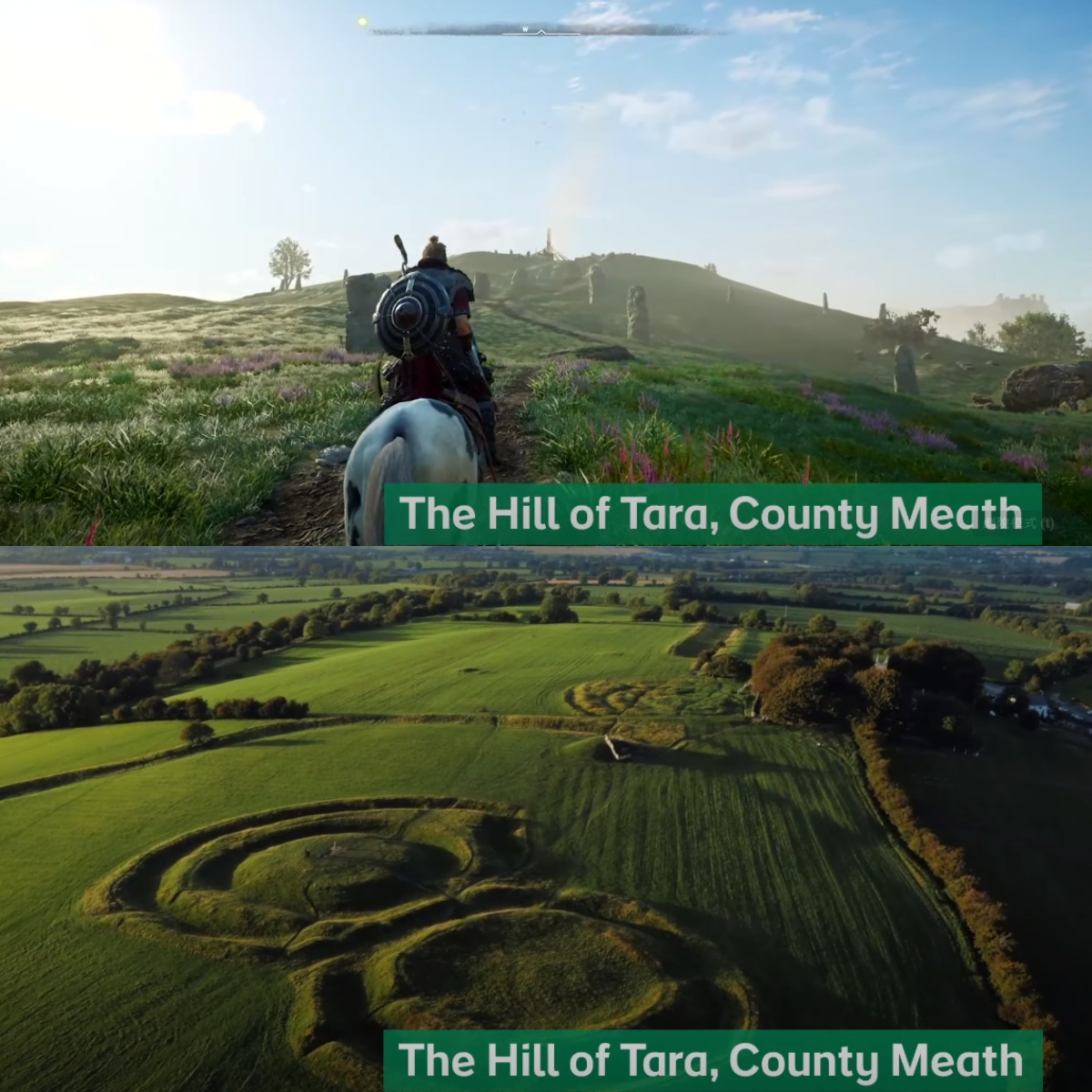愛爾蘭塔拉山。 圖:翻攝自Discover Ireland YouTube 愛爾蘭塔拉山。 圖:翻攝自Discover Ireland YouTube