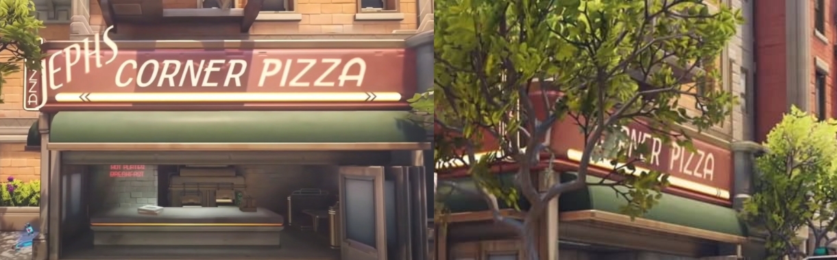 Jeff彩蛋修改前(左)、修改後(右)。 圖:翻攝自PlayOverwatch YouTube Jeff彩蛋修改前(左)、修改後(右)。 圖:翻攝自PlayOverwatch YouTube
