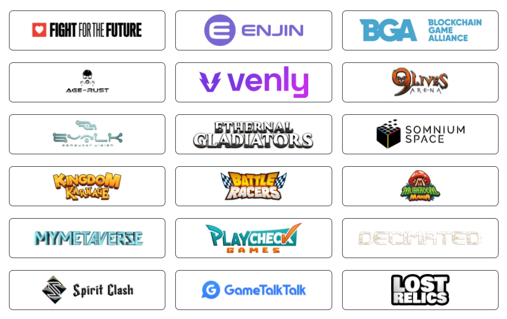 Many blockchain game companies have joined the joint signature.Picture: Retrieved from the official website of FIGHT FOR THE FUTURE