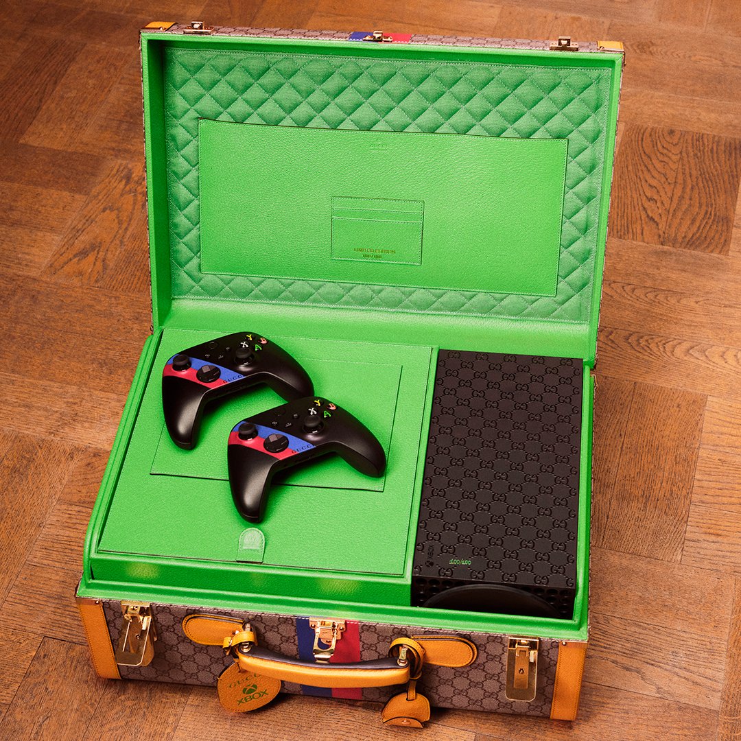 Gucci co-branded Xbox and handles.Picture: Retrieved from Gucci Twitter
