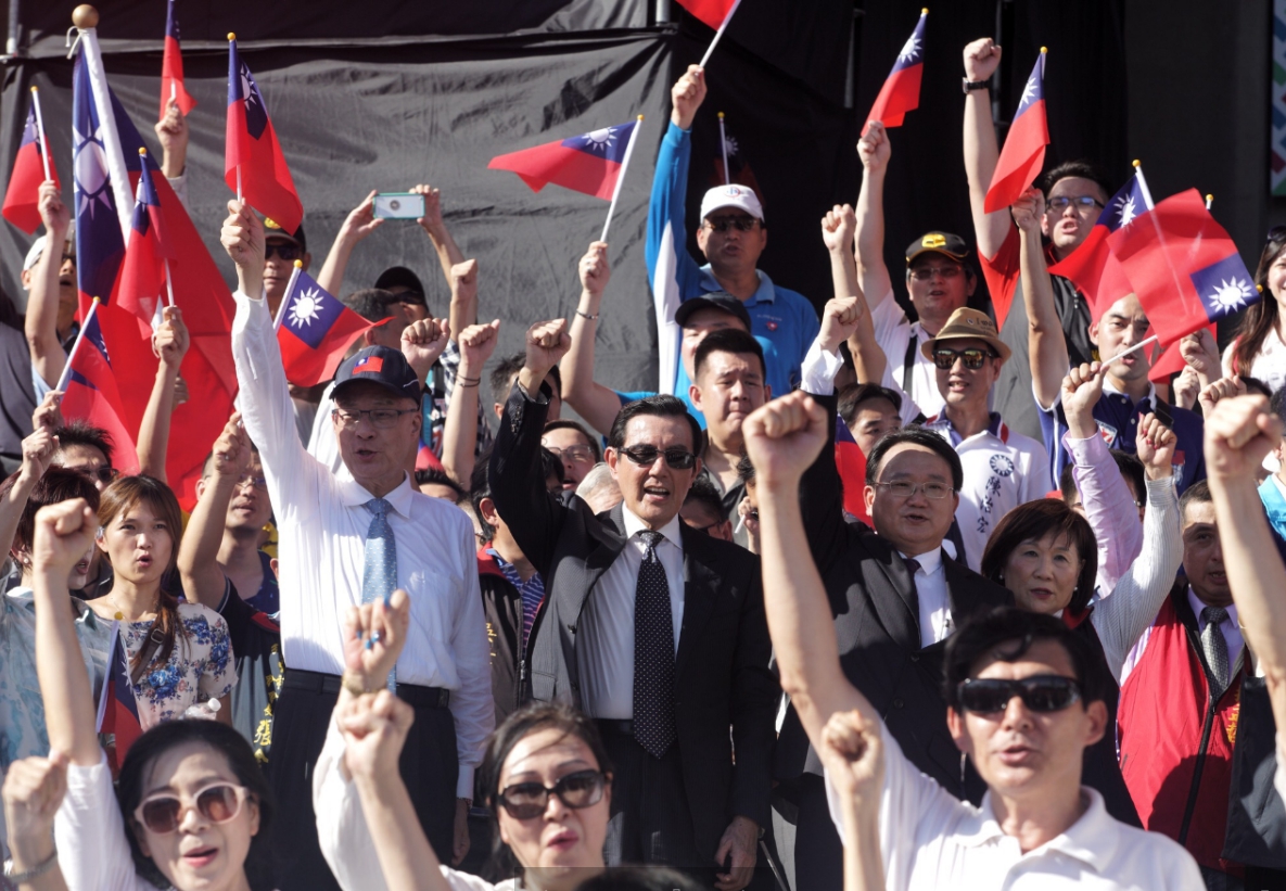 國民黨幾位政治名人包括前總統馬英九在內,出席國慶大會活動。 圖:張良一/攝 國民黨幾位政治名人包括前總統馬英九在內,出席國慶大會活動。 圖:張良一/攝