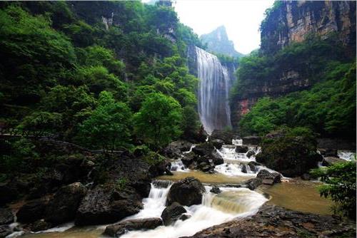 中國宜昌市三峽人家風景區。 中國宜昌市三峽人家風景區。