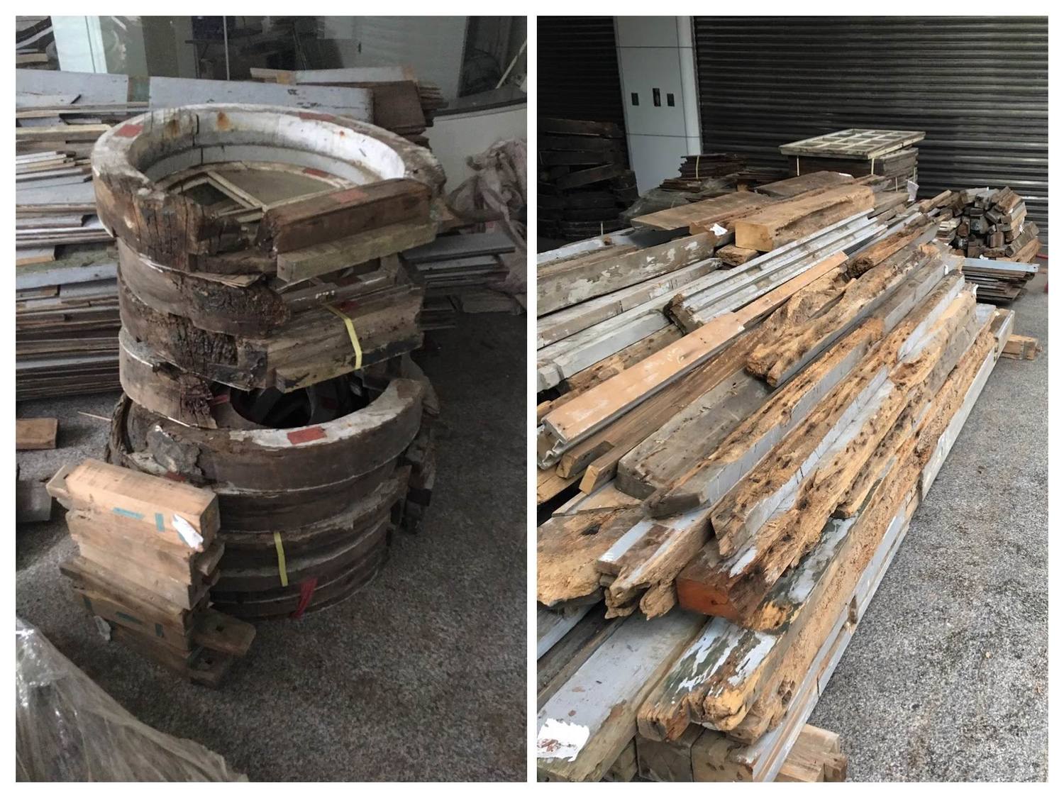 台北市文化局表示,八個老虎窗:長年接觸雨水,日曬腐蝕嚴重,彰化拆回後,依「原貌」仿作。但是文化工作者則認為,舊料當用則用,台灣也有師傅可以整修,而非全部仿作。 圖:台北市文化局/提供 台北市文化局表示,八個老虎窗:長年接觸雨水,日曬腐蝕嚴重,彰化拆回後,依「原貌」仿作。但是文化工作者則認為,舊料當用則用,台灣也有師傅可以整修,而非全部仿作。 圖:台北市文化局/提供