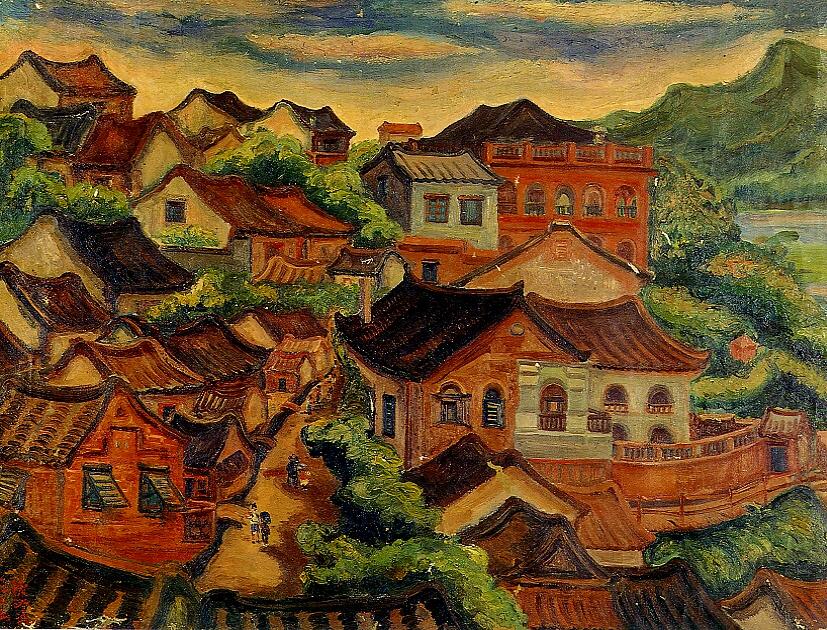 陳澄波的《淡水風景》,蔣勳曾評論:「……此幅以山水為背景,勾劃出河港城鎮閩南式的聚落房舍。畫家濃郁的土地情感、對生活的熱烈關懷,山巒起伏,白雲悠悠,是淡水風景,也是畫家最申的心事。」 圖:翻攝自維基百科 陳澄波的《淡水風景》,蔣勳曾評論:「……此幅以山水為背景,勾劃出河港城鎮閩南式的聚落房舍。畫家濃郁的土地情感、對生活的熱烈關懷,山巒起伏,白雲悠悠,是淡水風景,也是畫家最申的心事。」 圖:翻攝自維基百科