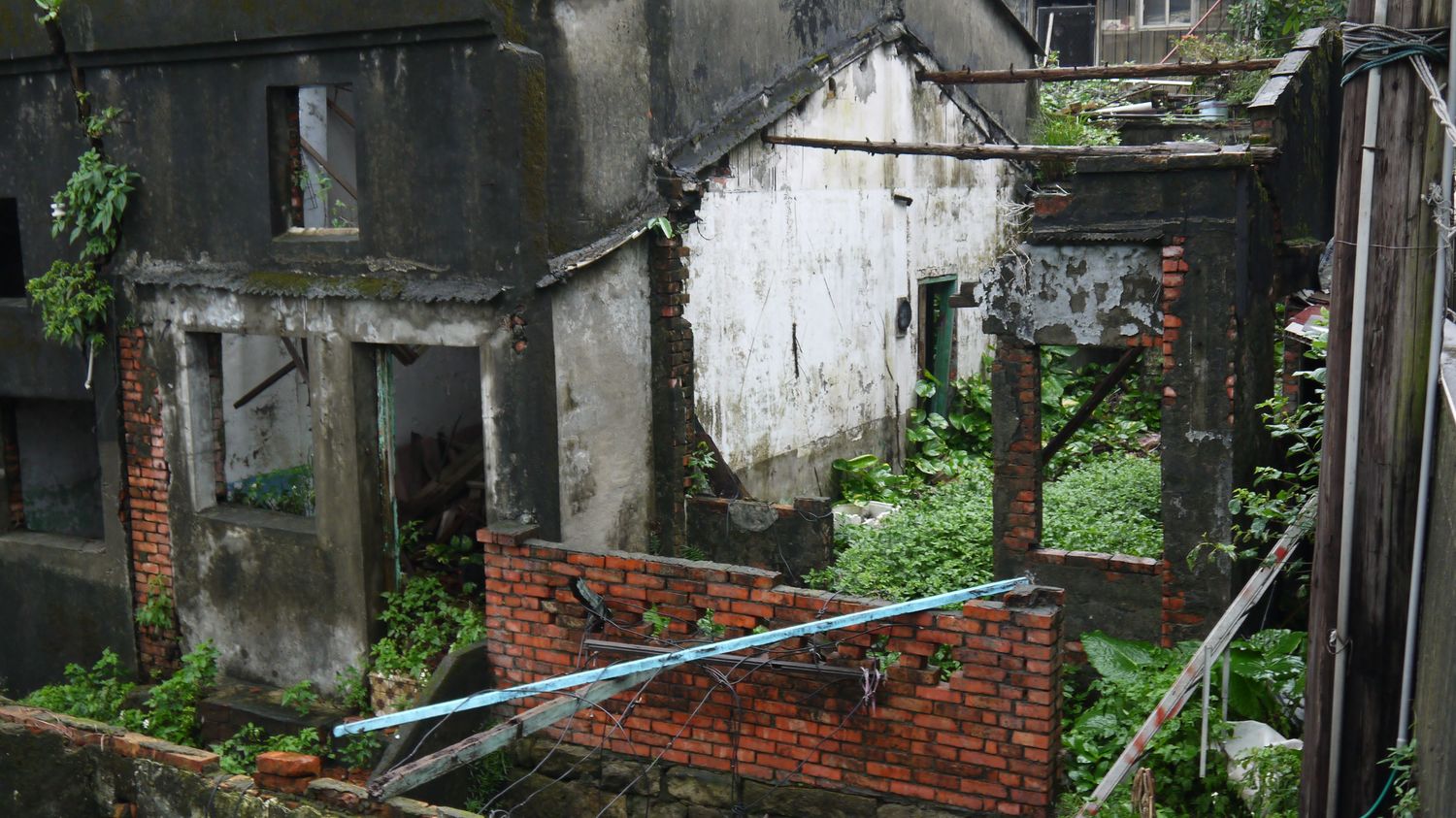 基隆市中山區通仁街134巷附近有荒廢20年眷舍,已成斷垣殘壁,有時還會有蛇出沒。 基隆市中山區通仁街134巷附近有荒廢20年眷舍,已成斷垣殘壁,有時還會有蛇出沒。