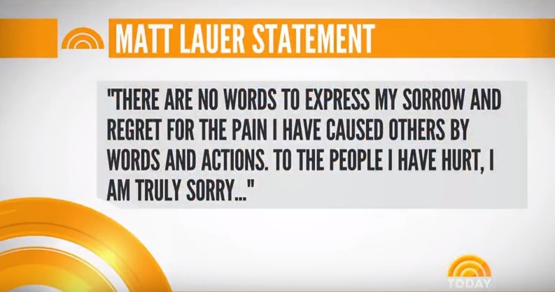 美國知名晨間電視節目「今日秀」主持人勞爾(Matt Lauer)因為被控性騷擾遭開除。 美國知名晨間電視節目「今日秀」主持人勞爾(Matt Lauer)因為被控性騷擾遭開除。