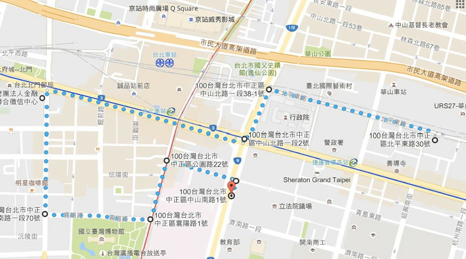 遊行路線。 遊行路線。