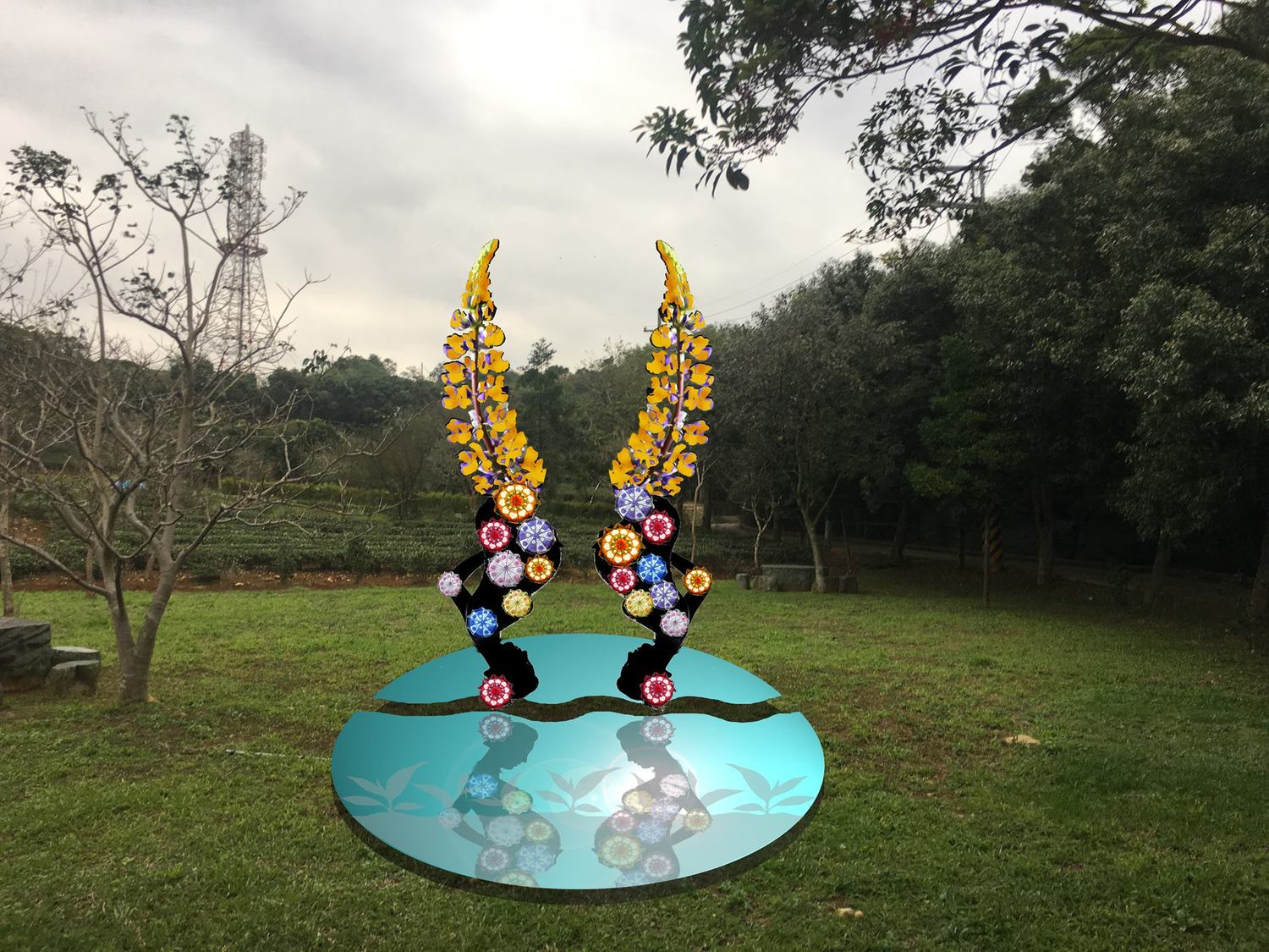 魯放花裝置藝術 圖:翻攝自養雞場藝術發展協會臉書 魯放花裝置藝術 圖:翻攝自養雞場藝術發展協會臉書