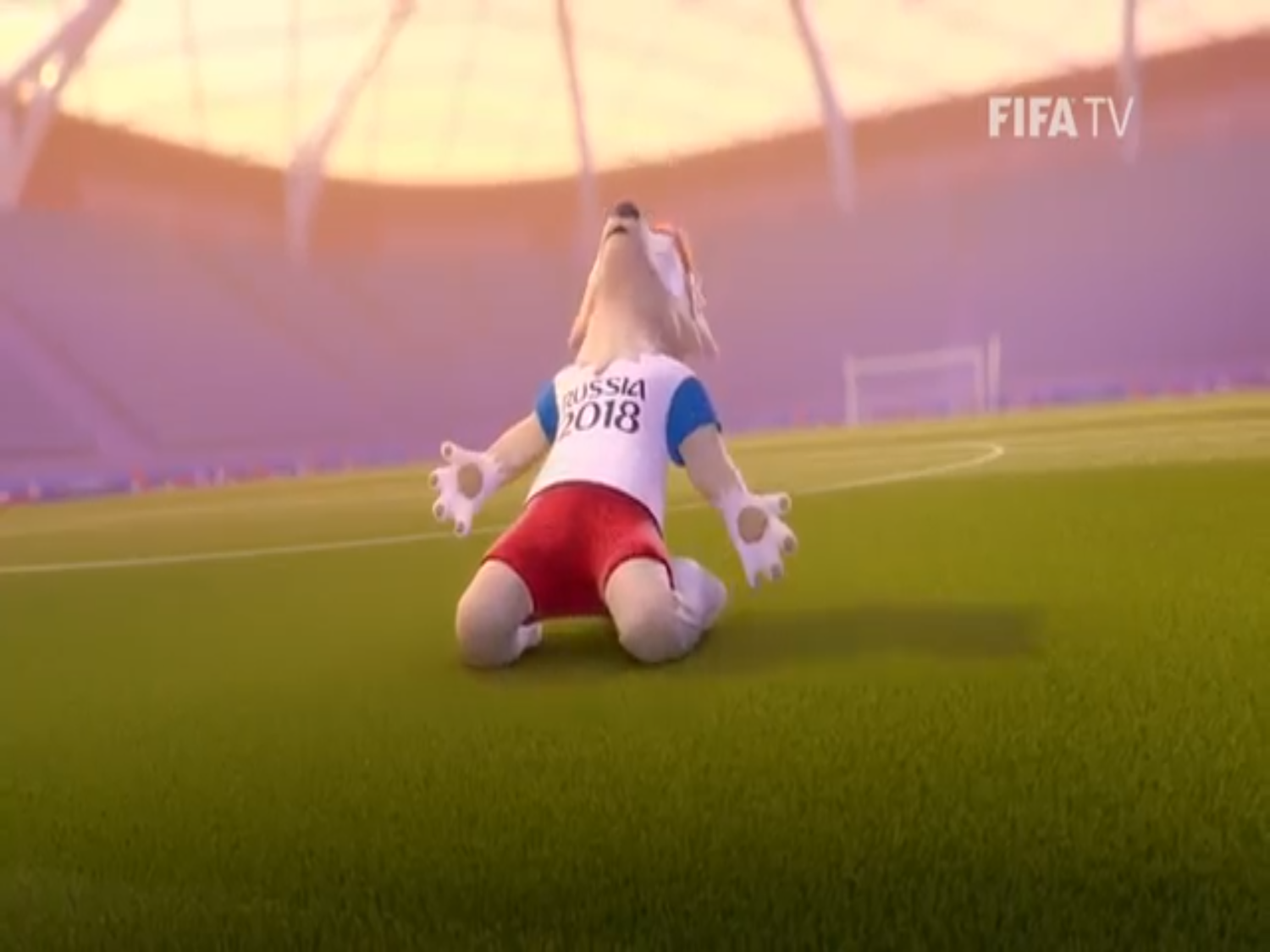 2018世界盃足球賽官方吉祥物Zabivaka™射門得分後,興奮地跪地仰天吶喊。 圖:翻攝自世界盃官方網站www.fifa.com 2018世界盃足球賽官方吉祥物Zabivaka™射門得分後,興奮地跪地仰天吶喊。 圖:翻攝自世界盃官方網站www.fifa.com