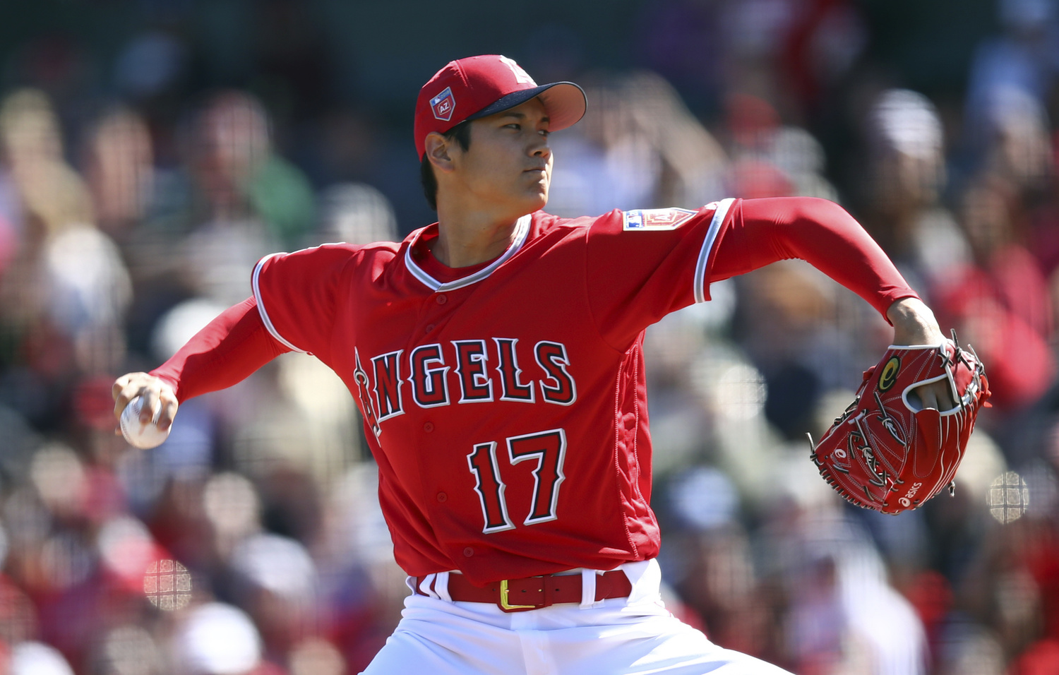 大谷翔平大聯盟初登板,飆速球奪首勝。 大谷翔平大聯盟初登板,飆速球奪首勝。