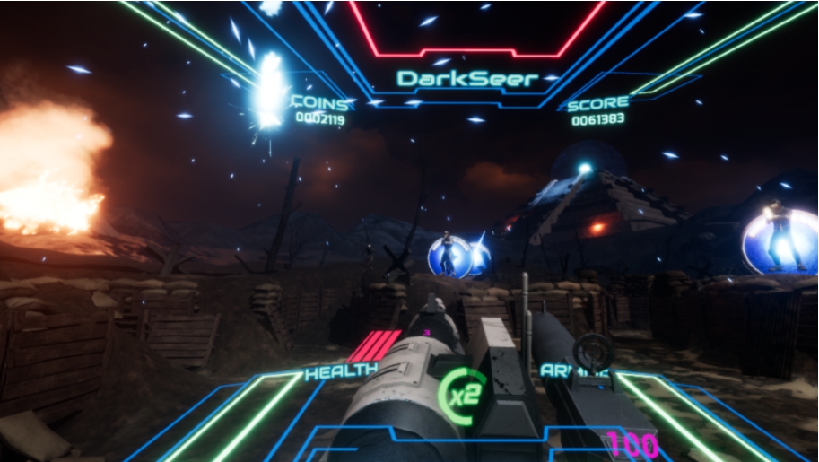 構成《一級玩家》眾多遊戲之一,名為《Planet Doom – Battle for the OASIS 》。 圖:翻攝自 HTC VIVE 構成《一級玩家》眾多遊戲之一,名為《Planet Doom – Battle for the OASIS 》。 圖:翻攝自 HTC VIVE