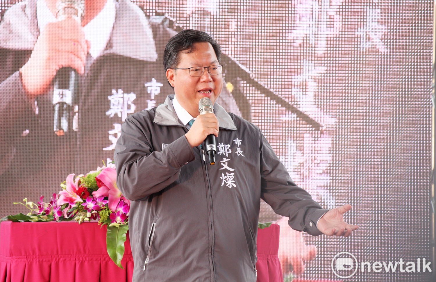 石門水庫阿姆坪防淤隧道動土4月16日在行政院長賴清德,桃園市長鄭文燦 主持下破土動工,水利署長賴建信,說明阿姆坪防淤隧道工程介紹。 石門水庫阿姆坪防淤隧道動土4月16日在行政院長賴清德,桃園市長鄭文燦 主持下破土動工,水利署長賴建信,說明阿姆坪防淤隧道工程介紹。