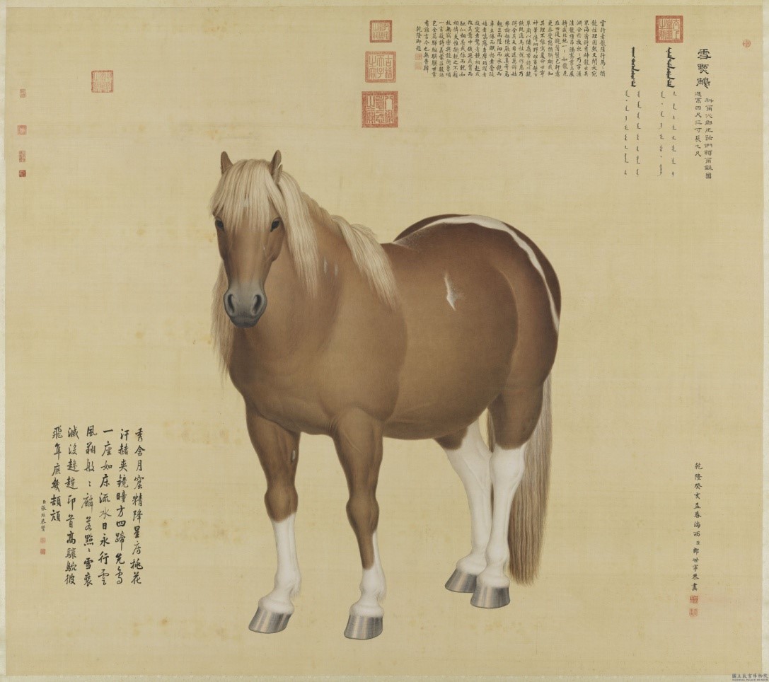 清代郎世寧〈百駿圖〉(局部)。 清代郎世寧〈百駿圖〉(局部)。