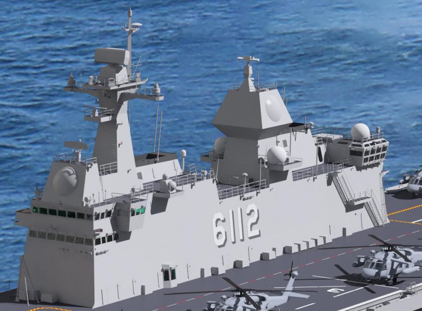 韓國兩棲攻擊運輸艦「馬羅島艦」配備全新3D雷達、紅外線感應器等,多數是韓國自己開發製造。 圖:翻攝韓國KJCLUB 韓國兩棲攻擊運輸艦「馬羅島艦」配備全新3D雷達、紅外線感應器等,多數是韓國自己開發製造。 圖:翻攝韓國KJCLUB
