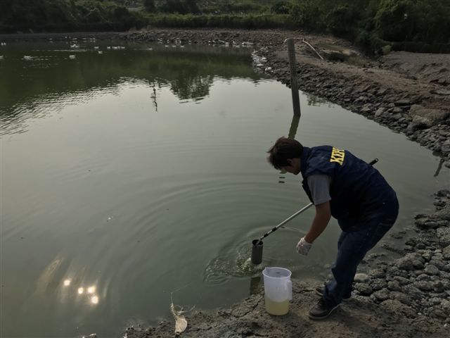 鴨隻場旁有疑似爐石粒料堆置區。 鴨隻場旁有疑似爐石粒料堆置區。
