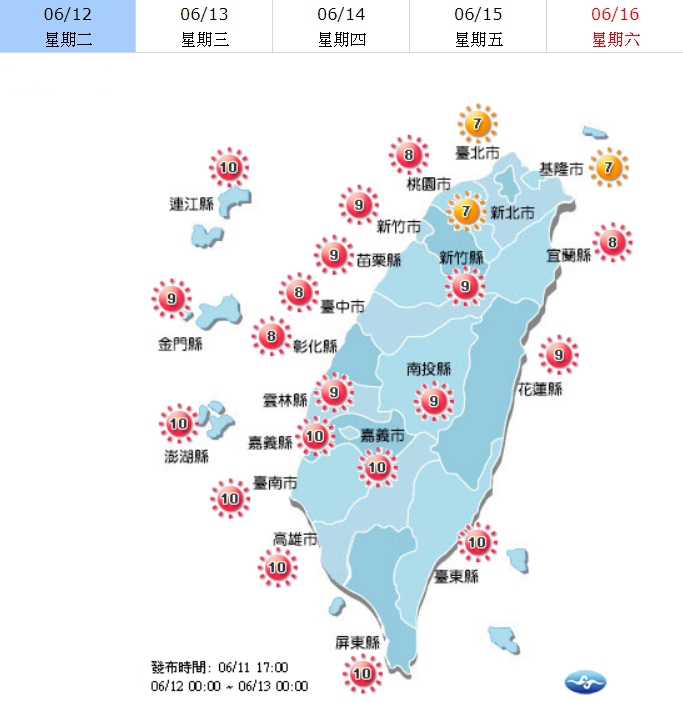 今(12)天各地恢復多雲到晴的好天氣,不過氣溫仍感覺悶熱。 今(12)天各地恢復多雲到晴的好天氣,不過氣溫仍感覺悶熱。