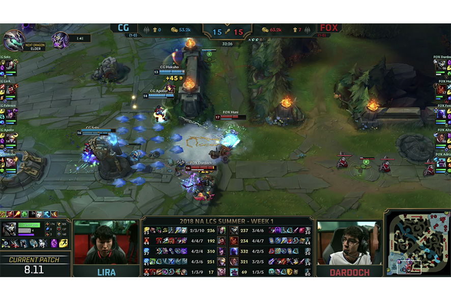 比賽斷線當下。 圖:翻攝自 LOL Esports Youtube 比賽斷線當下。 圖:翻攝自 LOL Esports Youtube