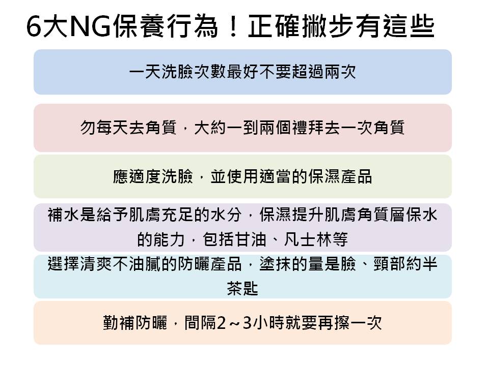 大家常會有錯誤的保養迷思,試著用上述方法讓肌膚更健康。 圖:新頭殼/製表 大家常會有錯誤的保養迷思,試著用上述方法讓肌膚更健康。 圖:新頭殼/製表