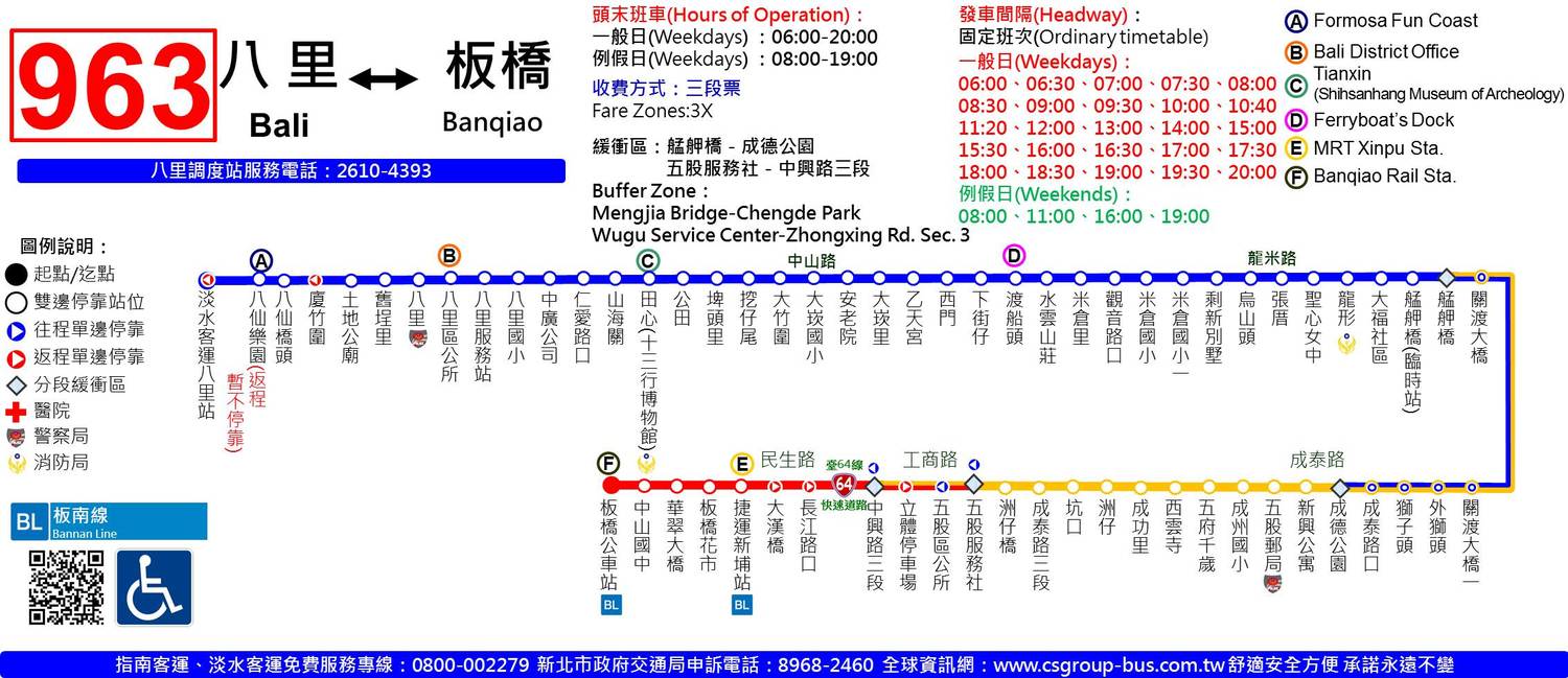 於107年6月30日新闢「八里－板橋」快速公車路線，且淡水客運在營運起本周末6/30、7/1供大眾免費搭乘。